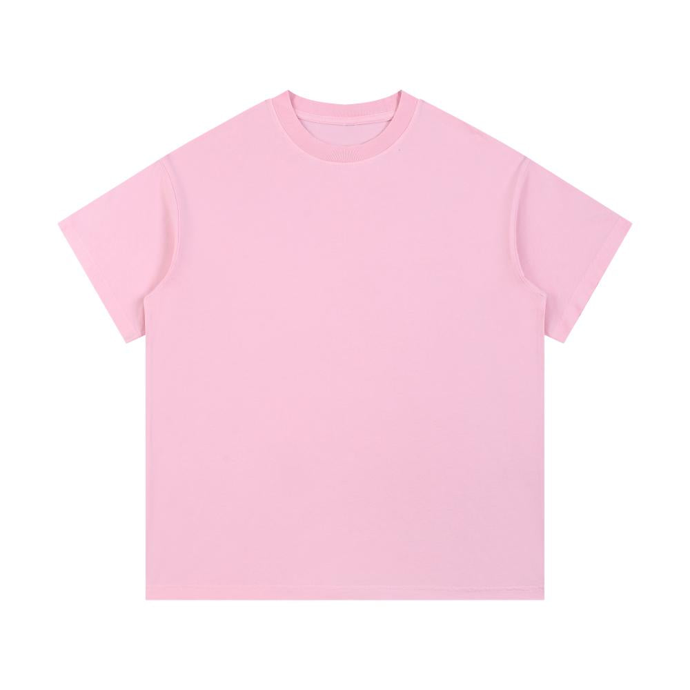 Unisex oversized enzyme-wash T-shirt, pastel pink, crew neck, short sleeves
