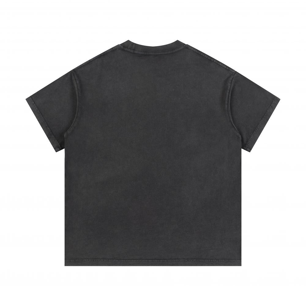 Unisex oversized enzyme-wash T-shirt, dark charcoal, crew neck, short sleeves